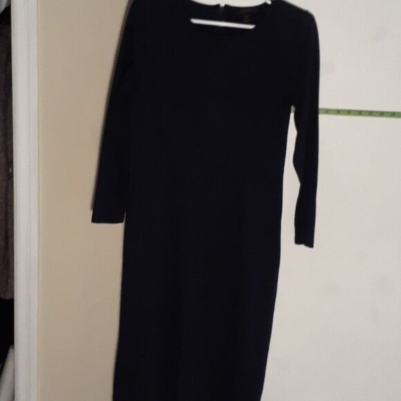 J. Crew cotton knit fitted dress dark Navy 8p 8 p petite Coastal Classic preppy - Picture 9 of 11